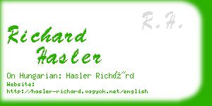 richard hasler business card